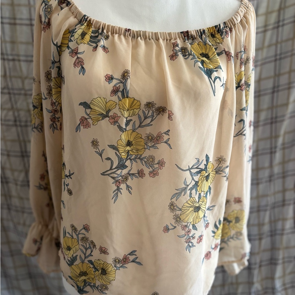 Forever 21 Yellow Floral Blouse